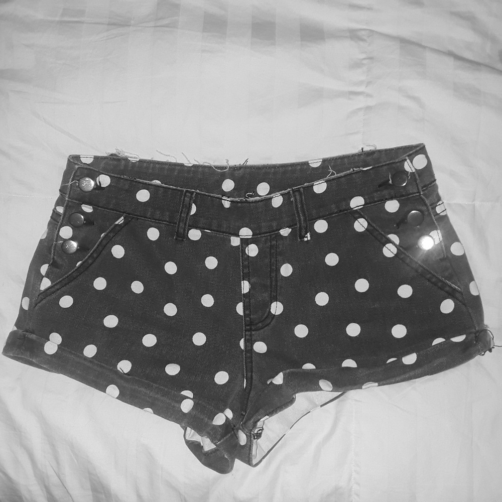 Polka denim dot shorts